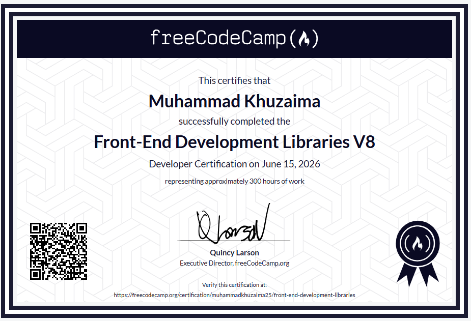 Frontend Development Libraries V8 Certificate